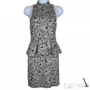 Alice + Olivia Sheath Elegant Black and White Floral Mini Dress